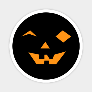 Laughing Halloween Pumpkin Face on Black Background Magnet